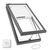 VCE 2246 skylight in open position, showing solar panel for operation and included wireless remote for venting control. VCE 2246 skylight in open position, showing solar panel for operation and included wireless remote for venting control.
