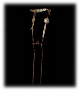 Antique Navajo Indian Silver Bridle