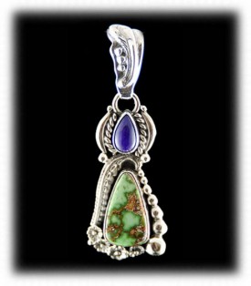 Carico Lake Turquoise with Sugilite - Silver Pendant