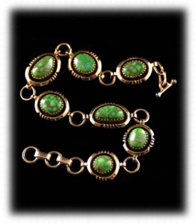 Gold Carico Lake Turquoise Link Bracelet