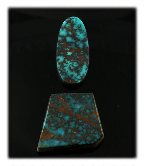 Deep Blue Turquoise cabochons from the Pilot Mountain Mine