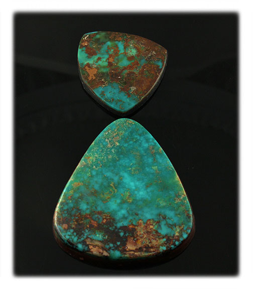 Aqua Blue Turquoise Cabochons from Pilot Mountain