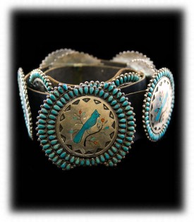 Zuni Inlay Concho Belt