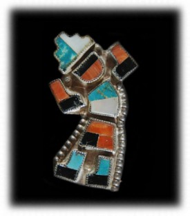 Zuni Inlay Rainbow Man Pin