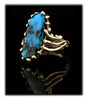 14k yellow gold and Bisbee Turquoise ring for women 14k yellow gold and Bisbee Turquoise ring for women