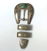 Lime Green Turquoise Silver Ranger Buckle                                                                   