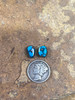 Red Web Bisbee Turquoise Cabochon Pair Red Web Bisbee Turquoise Cabochon Pair