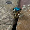 Spiderweb Bisbee and golden nugget turquoise ring