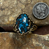 Deep Blue Bisbee Turquoise Gold Ring Deep Blue Bisbee Turquoise Gold Ring
