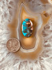 Oval smoky is Bisbee Turquoise cabochon