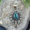 Smoky spiderweb Bisbee Turquoise pendant