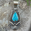 Spiderweb Bisbee Turquoise Pendant by Derrick Gordon Spiderweb Bisbee Turquoise Pendant by Derrick Gordon