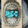 Spiderweb Turquoise Belt Buckle