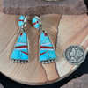 Turquoise Inlaid Hoop Earrings-142