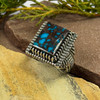Royal Blue Spiderweb Bisbee Turquoise Men’s Ring