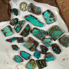 Rough, backed Bisbee Turquoise slabs