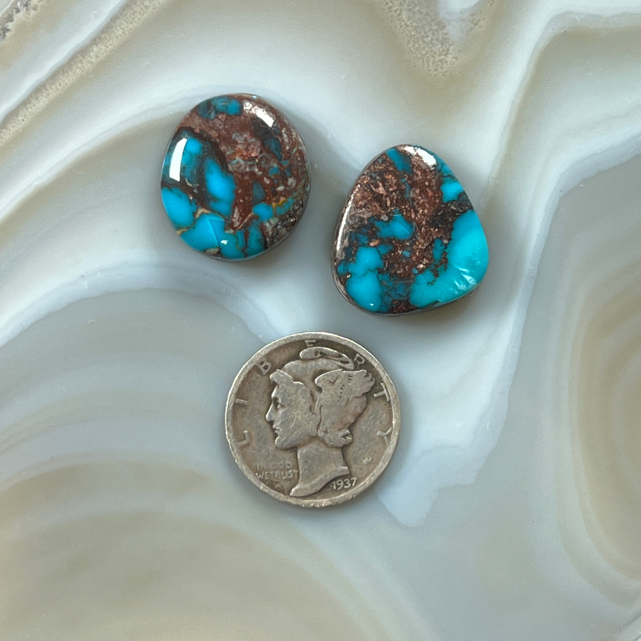 各種パーツ Natural Gem Deep Blue Bisbee Turquoise Deep Blue Bisbee Turquoise Cabs - Durango Silver Company Online