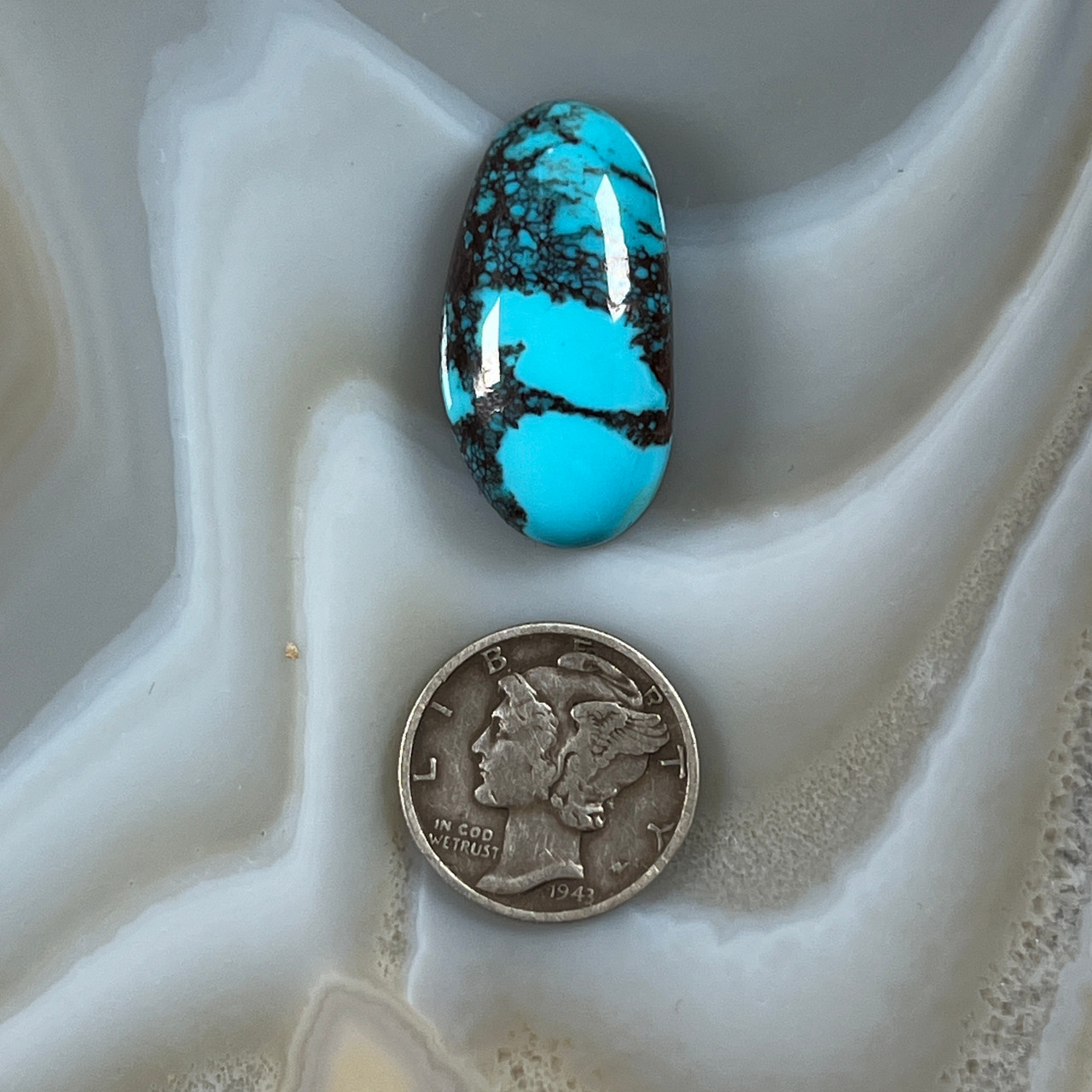 Smoky Bisbee Turquoise cabochon