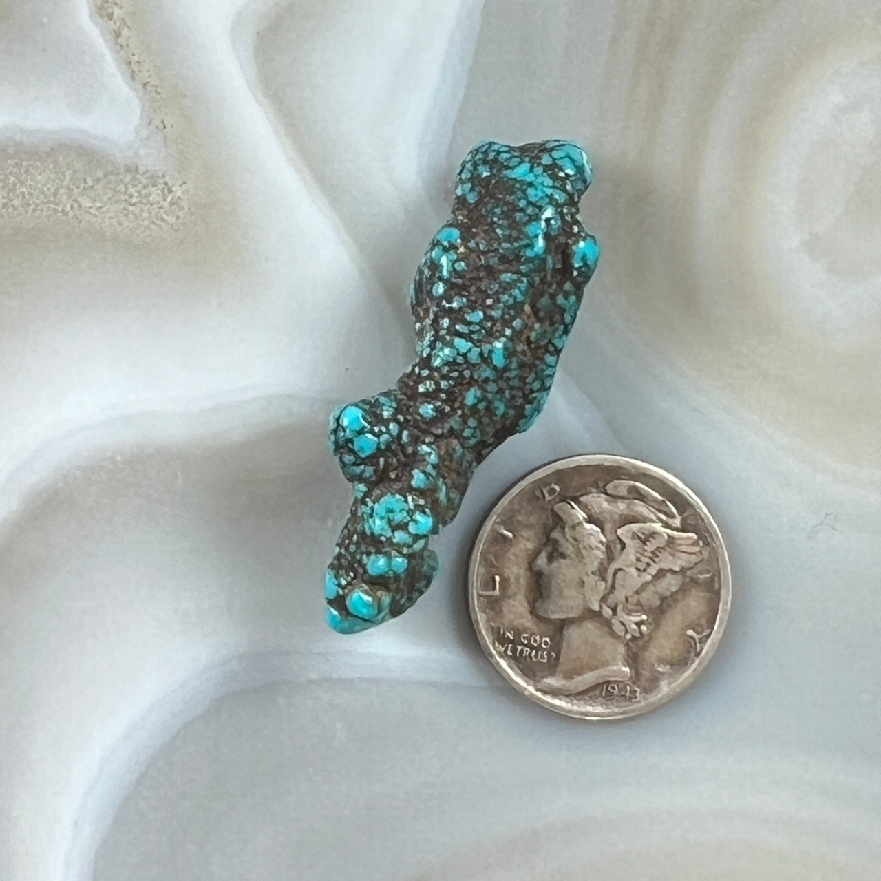 A Spectacular Lone Mountain Turquoise Pseudomorph
