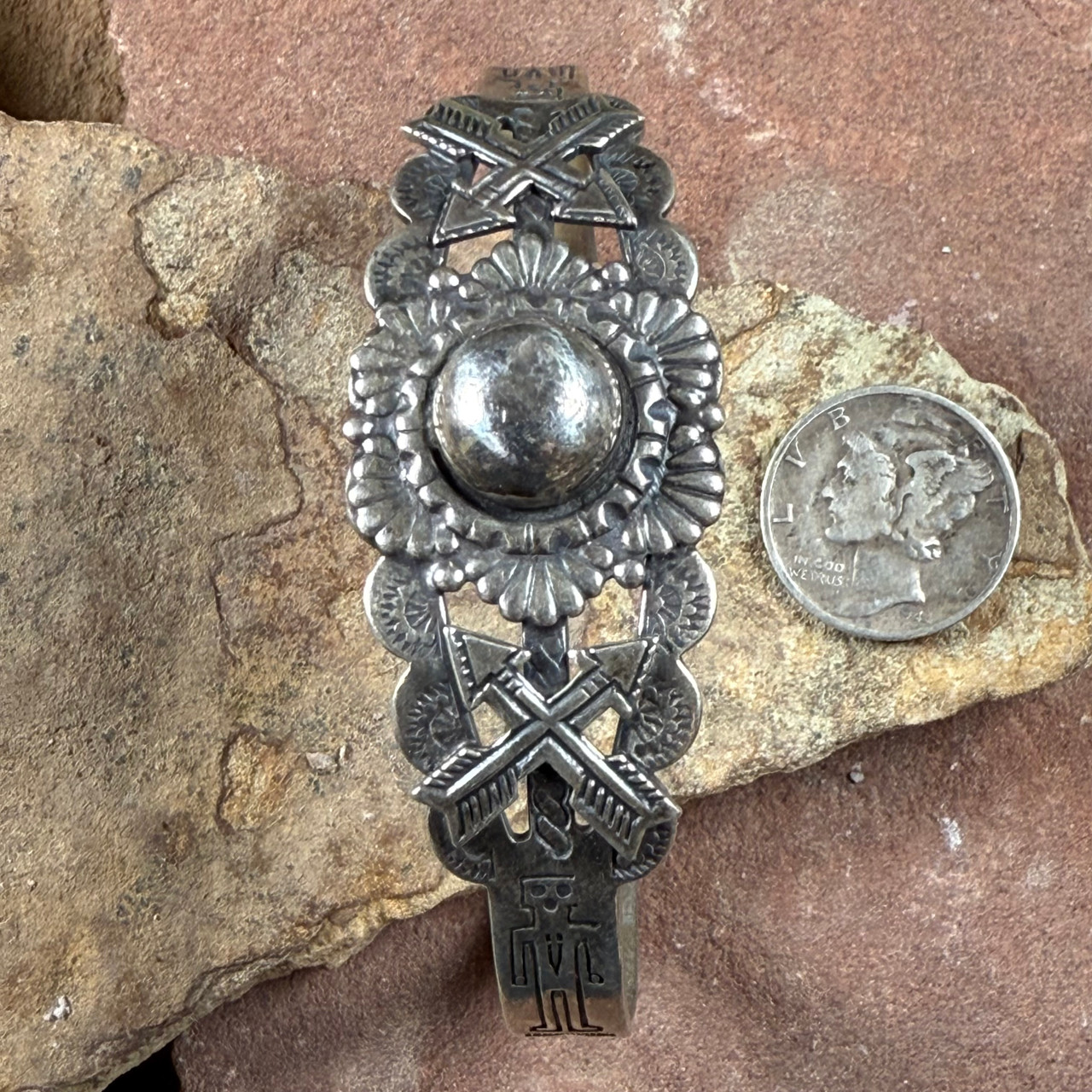 Unique Vintage Navajo Cross Arrow Bracelet