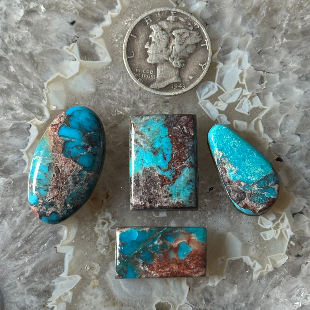Bisbee Turquoise Cab Group-142 - Durango Silver Company Online