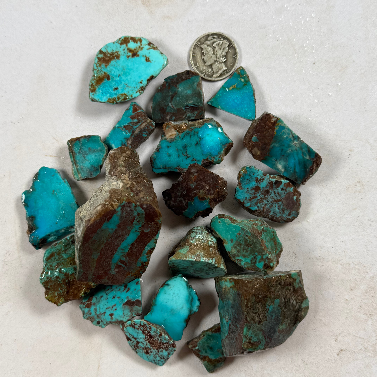Rough Bisbee Turquoise cutting material