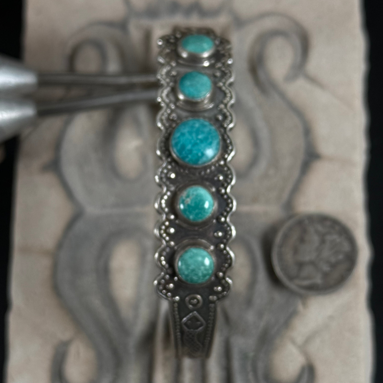 Fred Harvey style Turquoise Row bracelet - Durango Silver Company Fred Harvey style Turquoise Row bracelet - Durango Silver Company