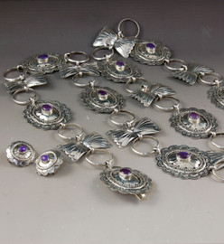 Sugilite and Sterling Silver Concho Belt                                      