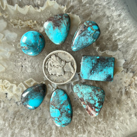 Smokey Bisbee Turquoise Cabochon Lot Smokey Bisbee Turquoise Cabochon Lot