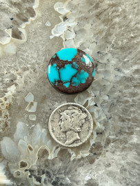 Round Bisbee Webbed Turquoise Cabochon Round Bisbee Webbed Turquoise Cabochon