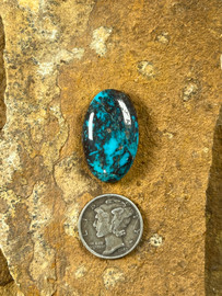 Beautiful Oval Bisbee Turquoise Cabochon Beautiful Oval Bisbee Turquoise Cabochon