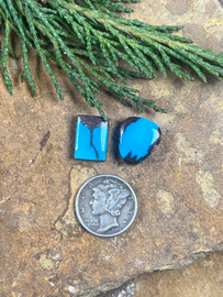 Beautiful Bisbee Turquoise Cab Pair Beautiful Bisbee Turquoise Cab Pair