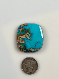 A large Pilot Mountain Turquoise cabochon