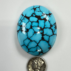 Giant Persian Turquoise Cabochon - red to black Spiderwebbed Giant Persian Turquoise Cabochon - red to black Spiderwebbed