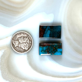 Deep Blue Smokey Bisbee Cabochon Duo