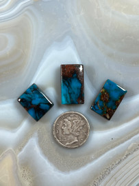 Royal Blue Bisbee Turquoise Rectangle Cabochon Collection Royal Blue Bisbee Turquoise Rectangle Cabochon Collection