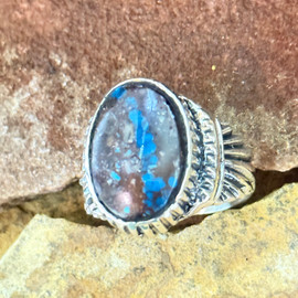 Bisbee Ribbon Turquoise Men’s Ring Bisbee Ribbon Turquoise Men’s Ring