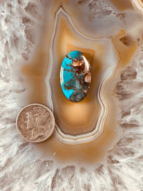 Oval smoky is Bisbee Turquoise cabochon Oval smoky is Bisbee Turquoise cabochon