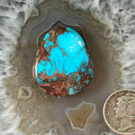 Bisbee Turquoise Canochon,Two toned matrix