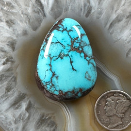 Spiderwebbed Bisbee Turquoise Cabochon Spiderwebbed Bisbee Turquoise Cabochon