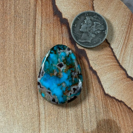 Polychrome Bisbee Cabochon W/Quartz Polychrome Bisbee Cabochon W/Quartz