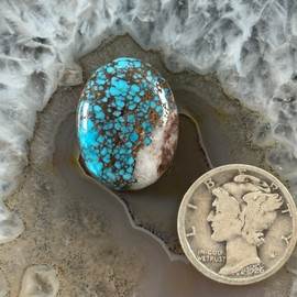 Two-Tone Bisbee Spiderweb Turquoise Cabochon-509