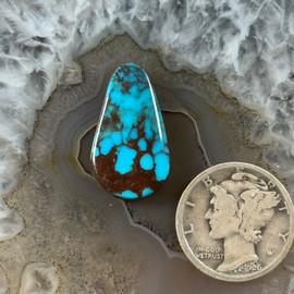 Smokey Spiderweb Bisbee Turquoise Cabochon-513   Smokey Spiderweb Bisbee Turquoise Cabochon-513