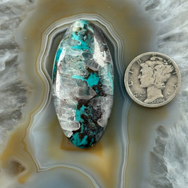 Crystal Bisbee Turquoise Cabochon-522 Crystal Bisbee Turquoise Cabochon-522