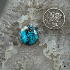 Red spiderweb and quartz Bisbee Cabochon - 537