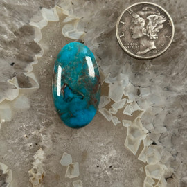 Lg Oval Smokey Bisbee Turq Cabochon