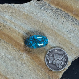 Beautiful spiderweb Bisbee Turquoise oval cabochon Beautiful spiderweb Bisbee Turquoise oval cabochon
