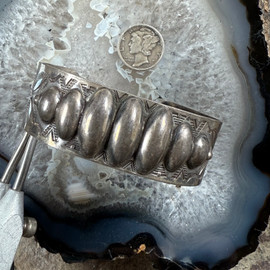 Old Navajo Repose Coin Silver Bracelet