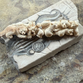 Vintage Eskimo Hand Carved Ivory Bears