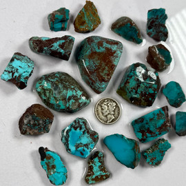 Big Rich Bisbee Turquoise Cabbing Rocks